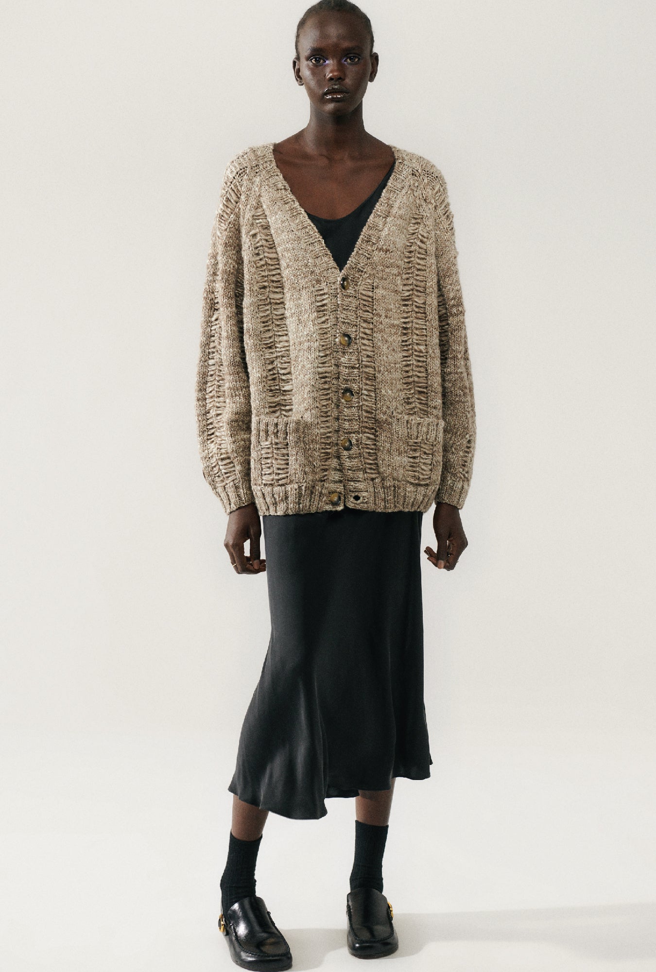 Silk Laundry The Big G Cardigan (Natural Brown)