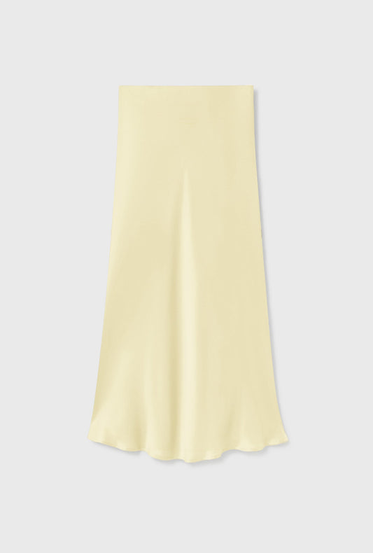 Silk Laundry Long Bias Cut Skirt (Vanilla Flower)