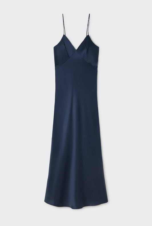 Silk Laundry Deco Rouleau Dress (Midnight)