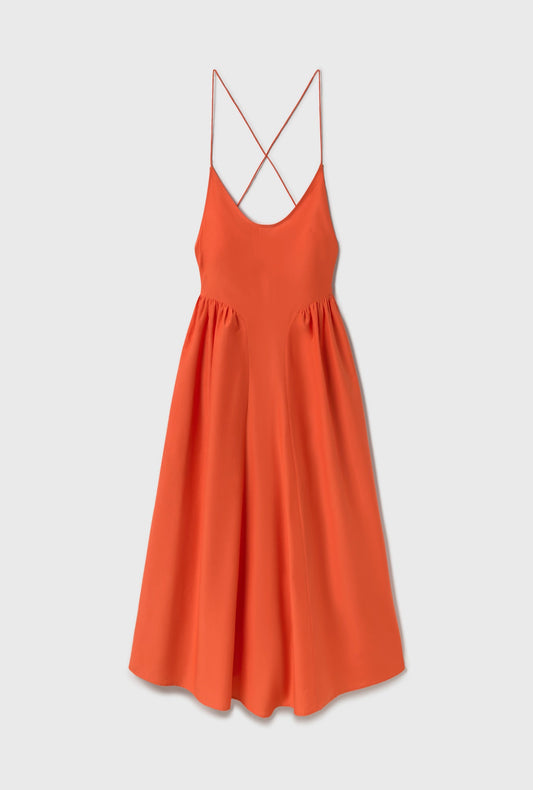 Silk Laundry Dive Dress (Snapper)