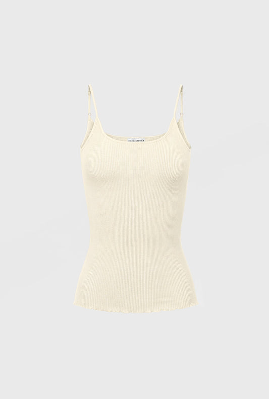 Laundry Silk Wool Ribbed Essential Cami (White)