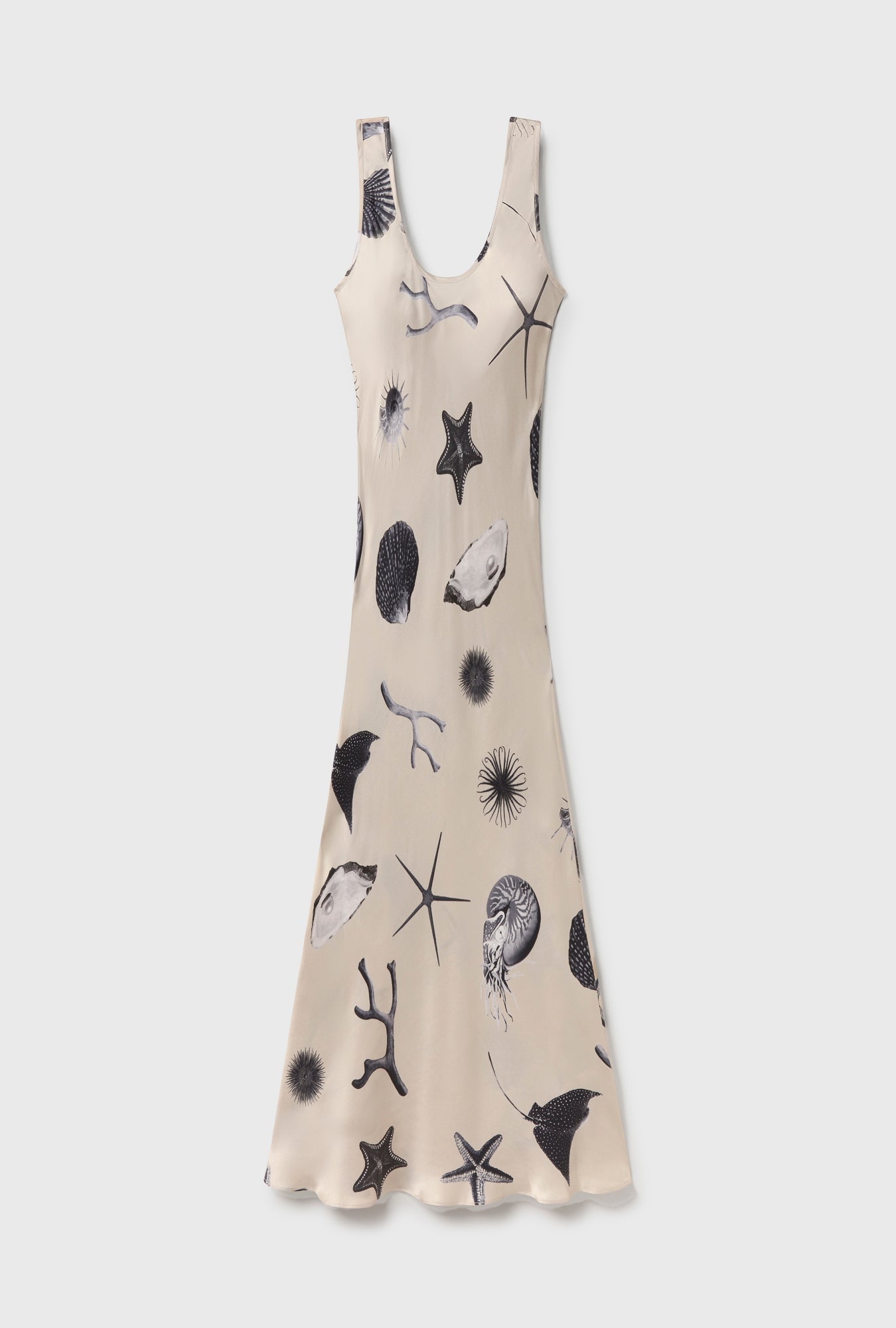 Silk Laundry Scoop Neck Dress (Seashells)