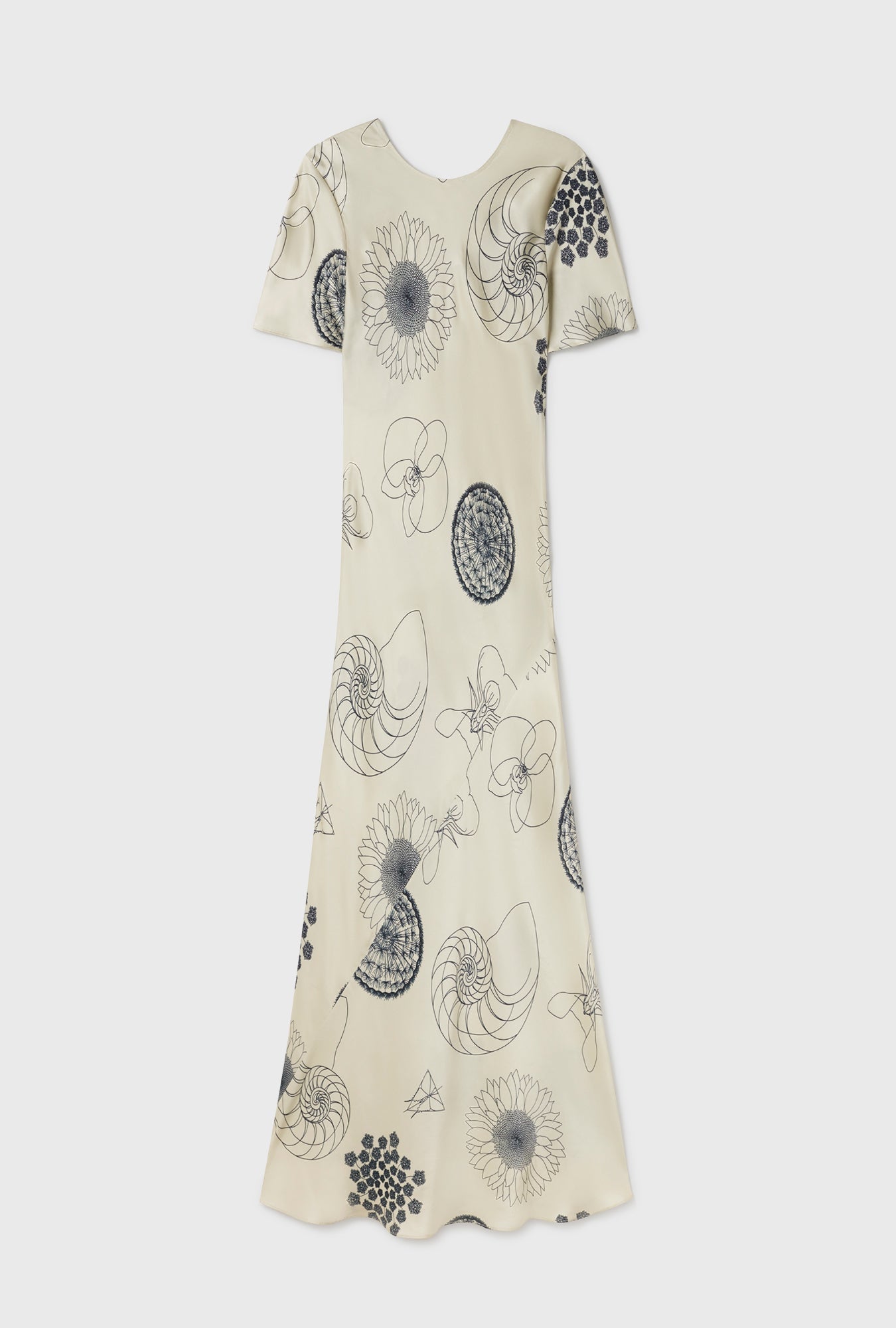 Silk Laundry Short Sleeve Bias Dress - (Fibonacci Off-White)