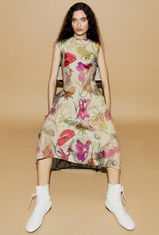 Image of Dresses. Productname: Cotton Silk Ella Dress Wonderland in Wonderland colour by brand - Silk Laundry