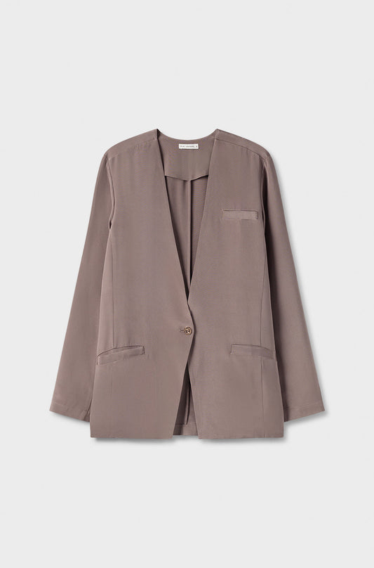 Silk Laundry CDC Collarless Blazer (Cinder)