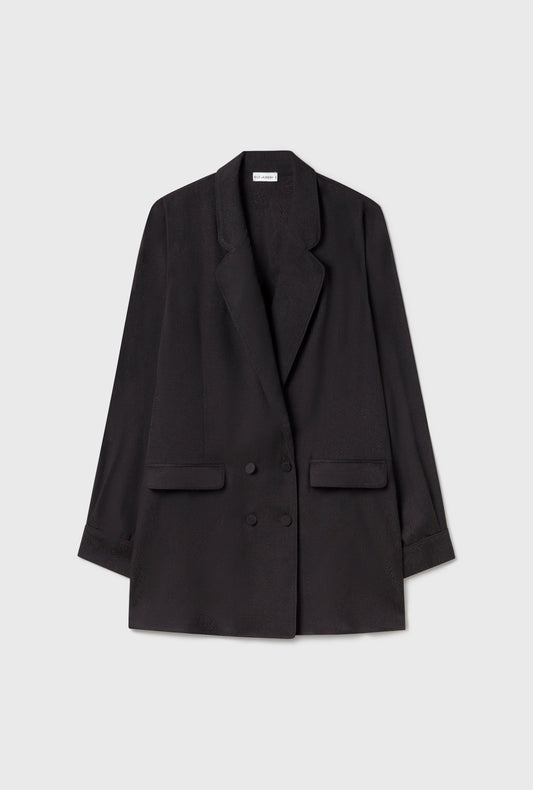 Silk Laundry Relaxed Blazer (Coral Jacquard)