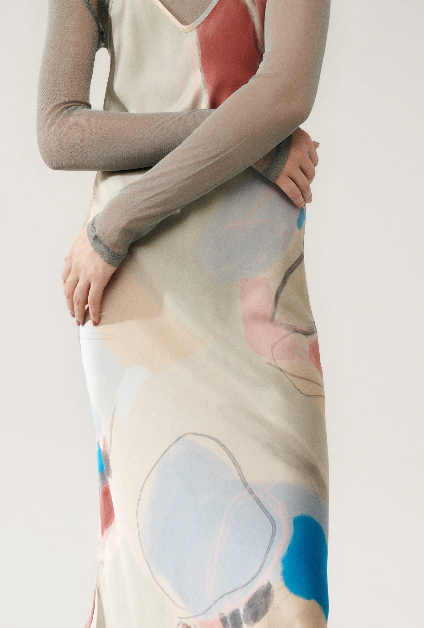 Silk Laundry 90s Slip Dress (Expressionist)