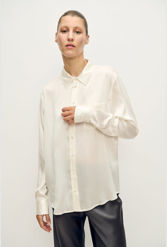 Image of Shirts. Product name - Boyfriend Shirt White in White colour by brand - Silk Laundry