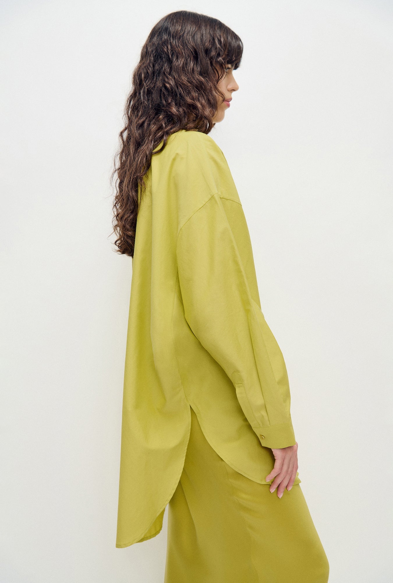 Laundry Cotton Silk Round Shirt (Limelight)