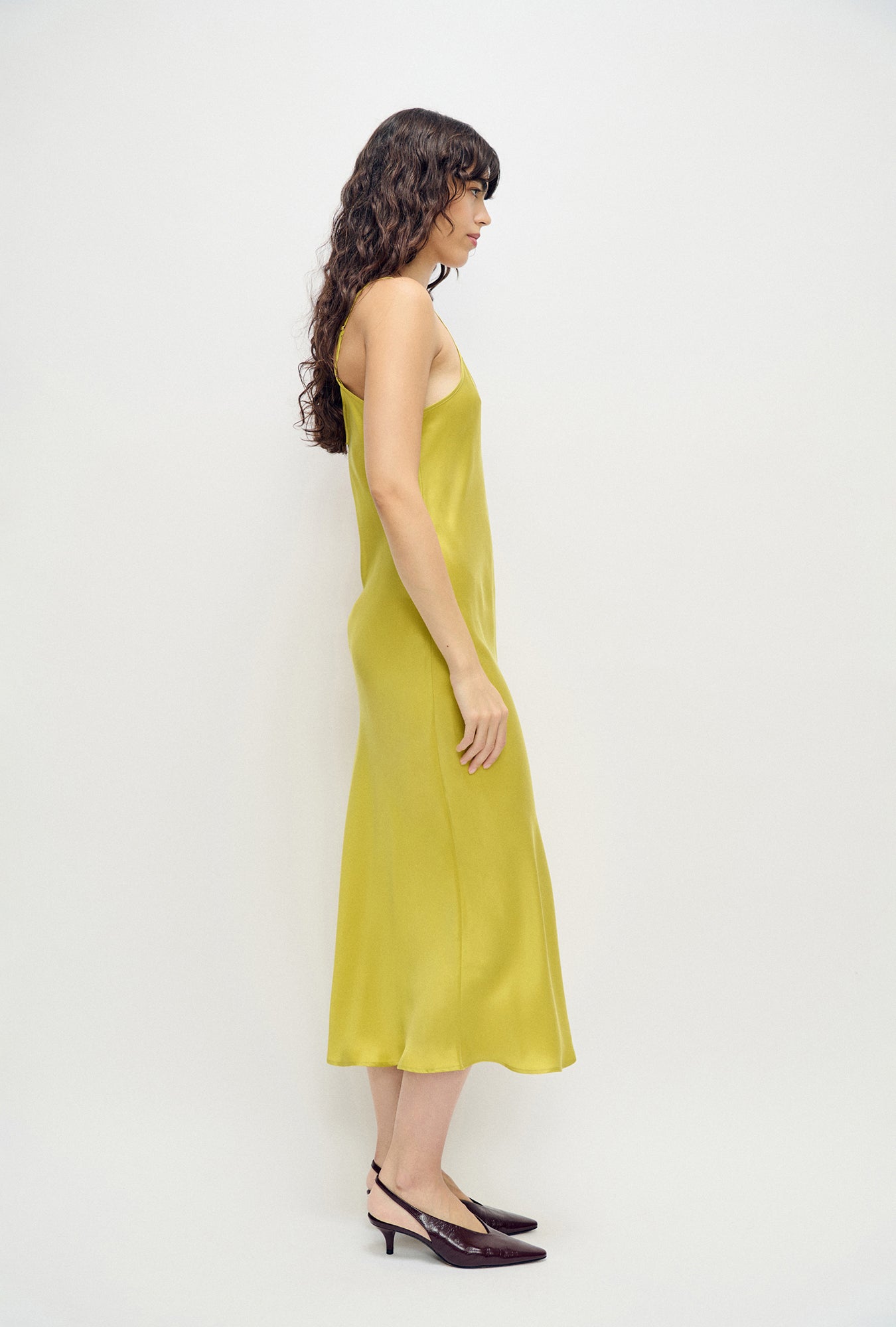 Silk Laundry 90s Slip Dress (Limelight)