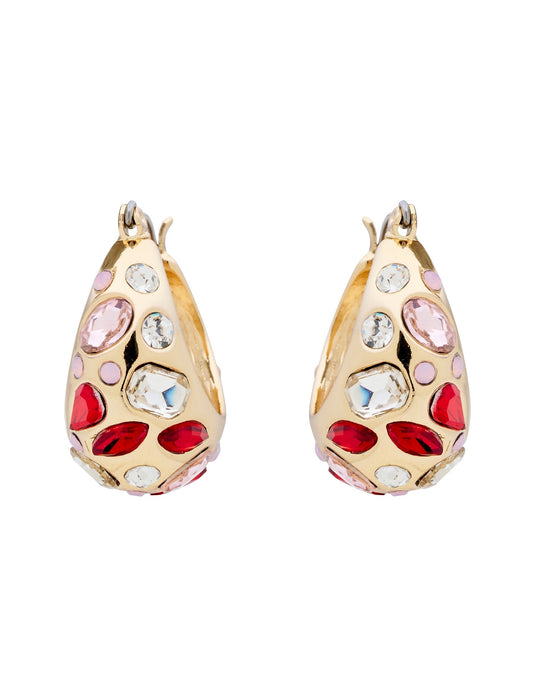 Colette SCARLET CRYSTAL HOOP EARRING (Print)
