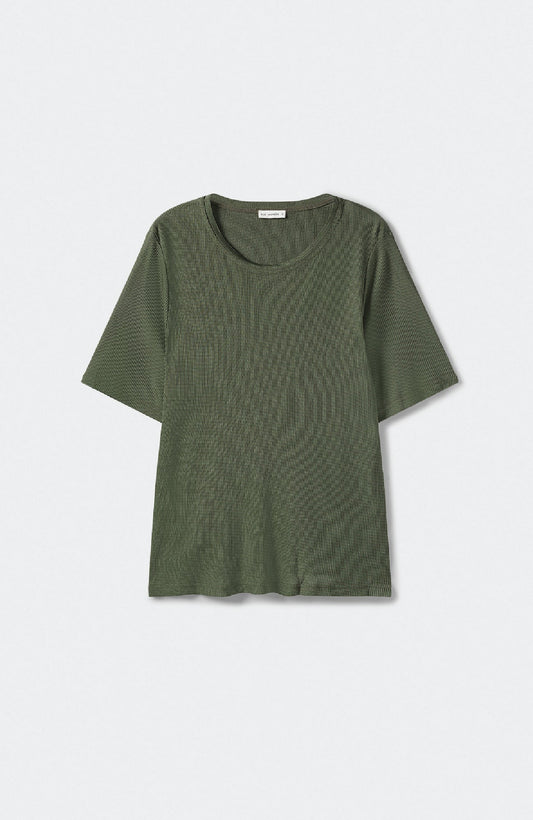 Silk Laundry Ribbed T-Shirt (Cedar)