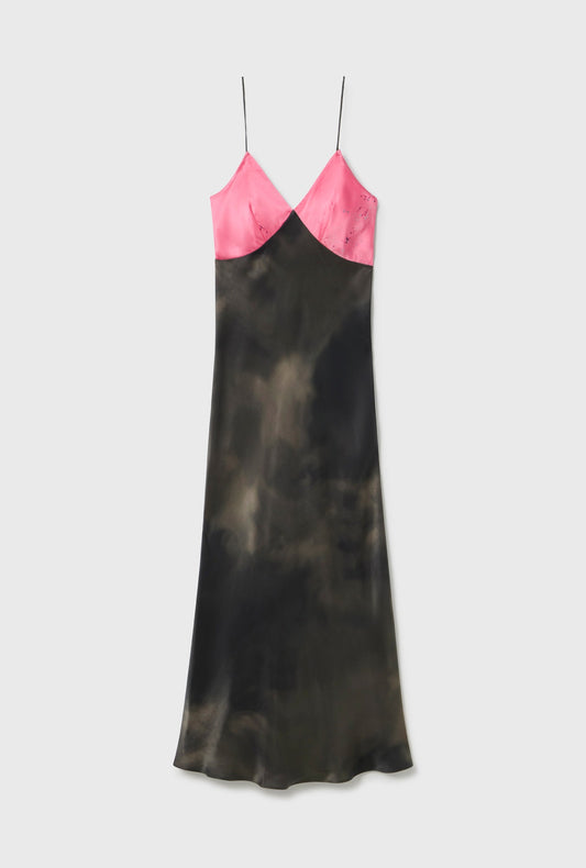 Silk Laundry Deco Rouleau Dress Smoke/Hog Wash (Smoke / Hydrogen)