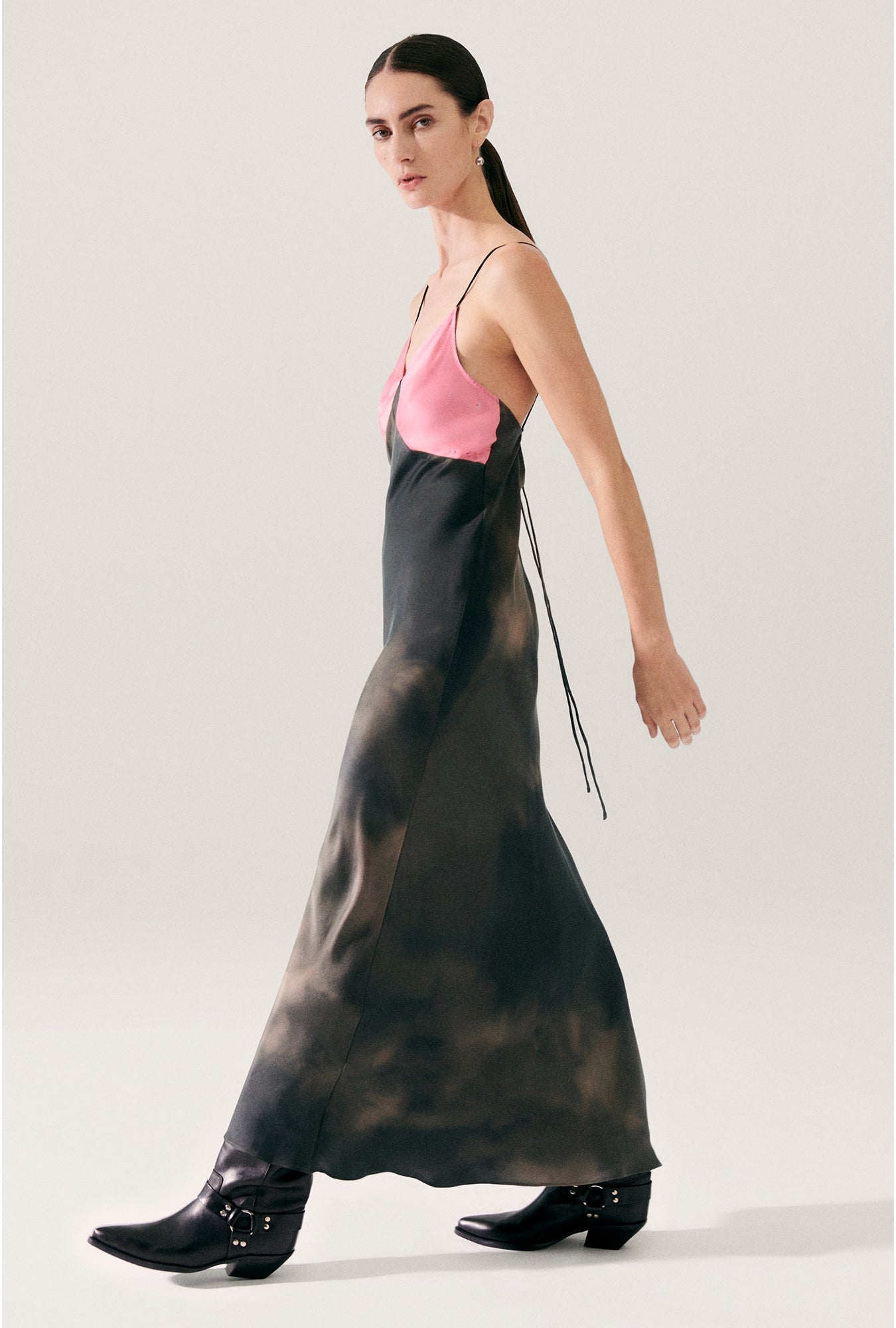 Silk Laundry Deco Rouleau Dress Smoke / Hog Wash (Smoke / Hydrogen)