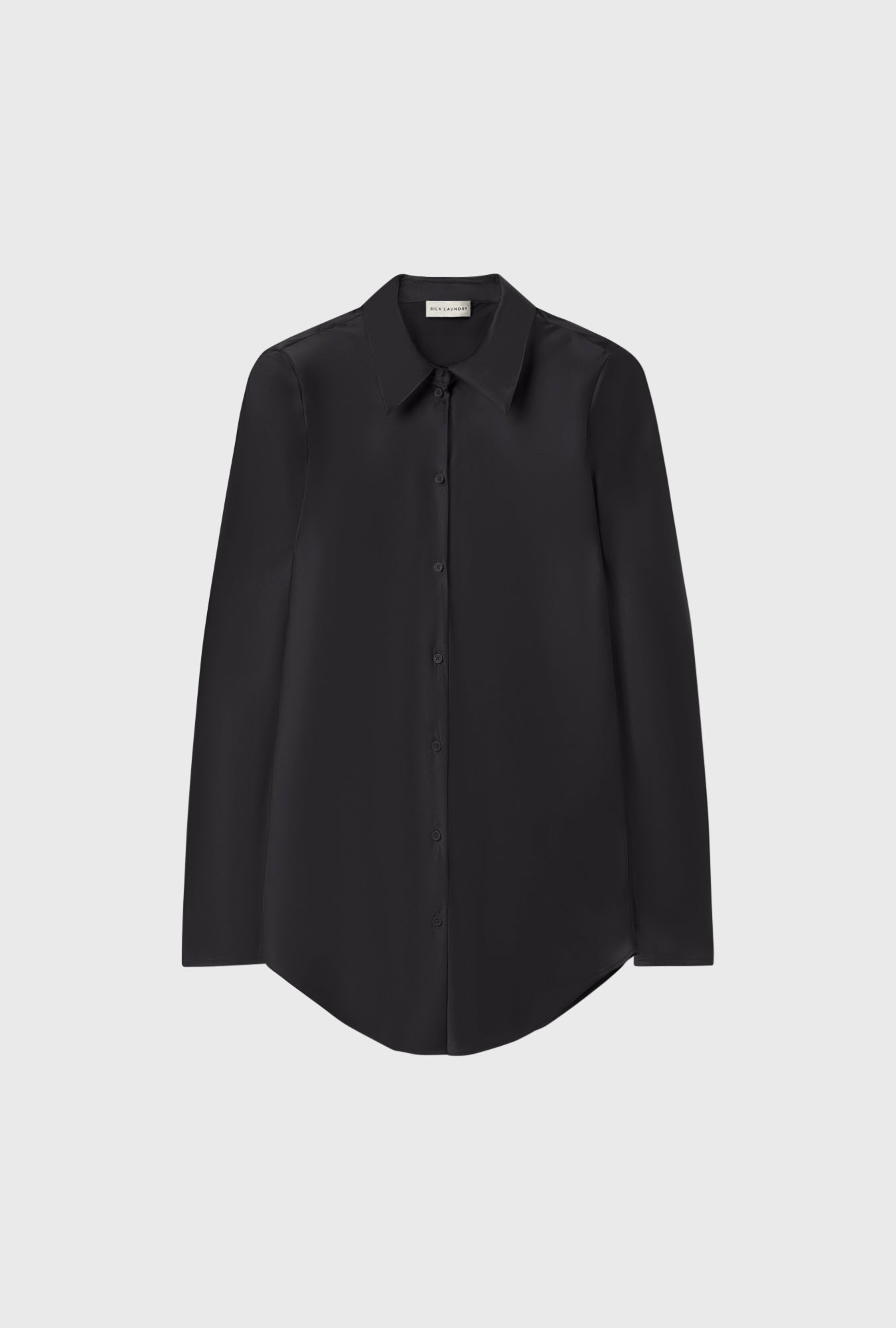Silk Laundry Bias Cut Shirt (Black)