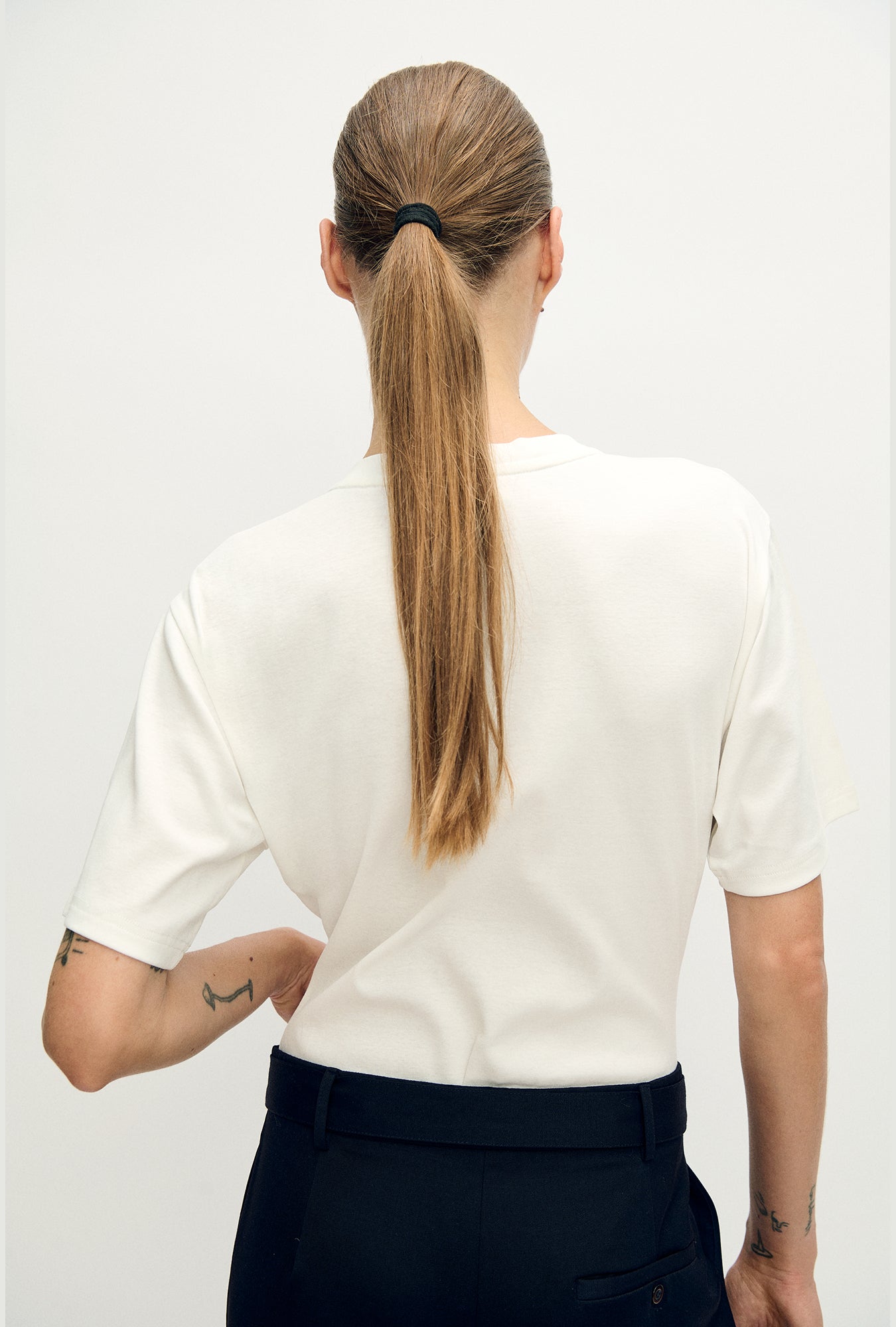 Silk Laundry Bodysuit Tee (White)