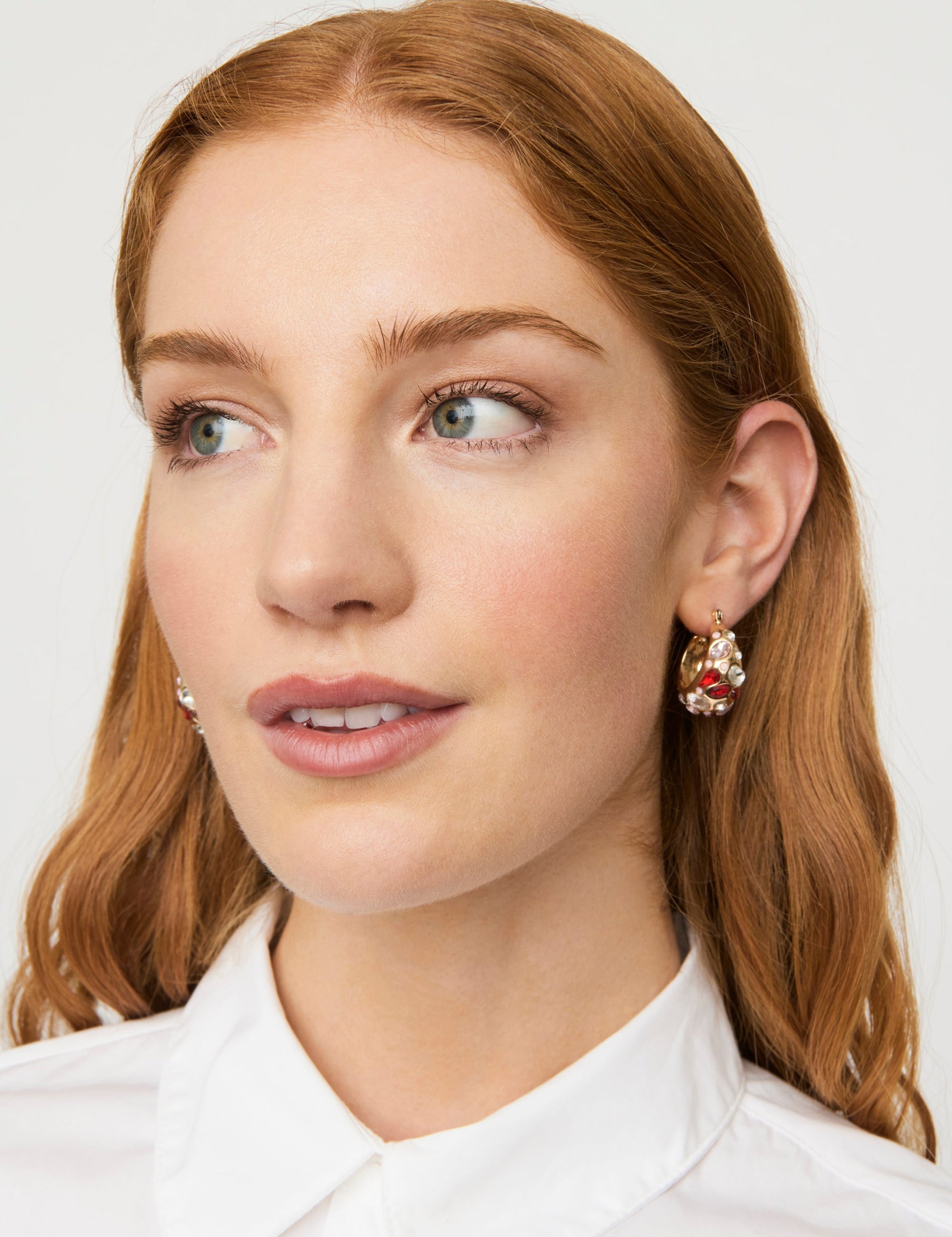 Image of Earrings. Productname: Colette SCARLET CRYSTAL HOOP EARRING in Print colour by brand - Colette