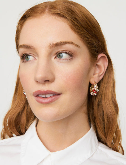 Image of Earrings. Productname: Colette SCARLET CRYSTAL HOOP EARRING in Print colour by brand - Colette
