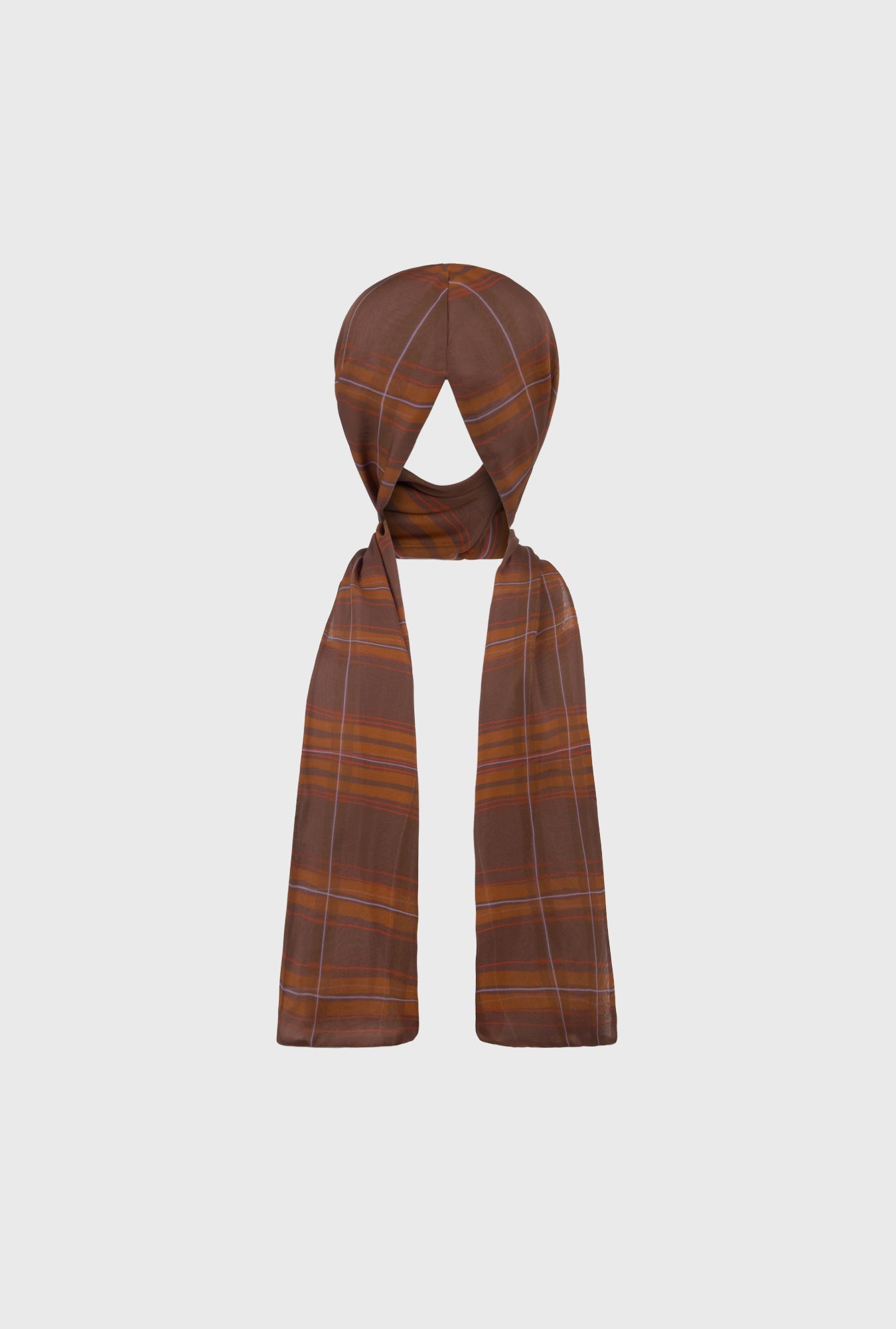 Silk Laundry Chiffon Hollywood Headscarf (Root Plaid)