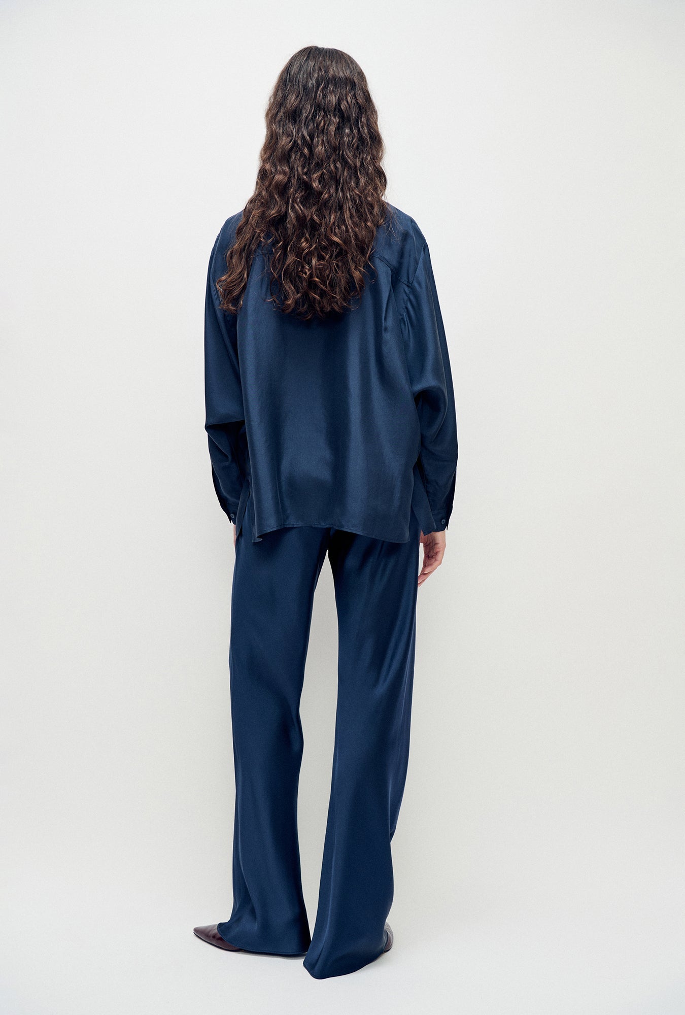 Silk Laundry Bias Cut Pants (Midnight)