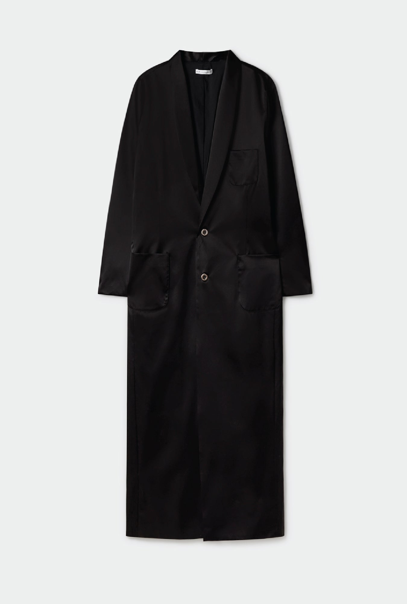 Silk Laundry Weatherproof Long Blazer (Black)