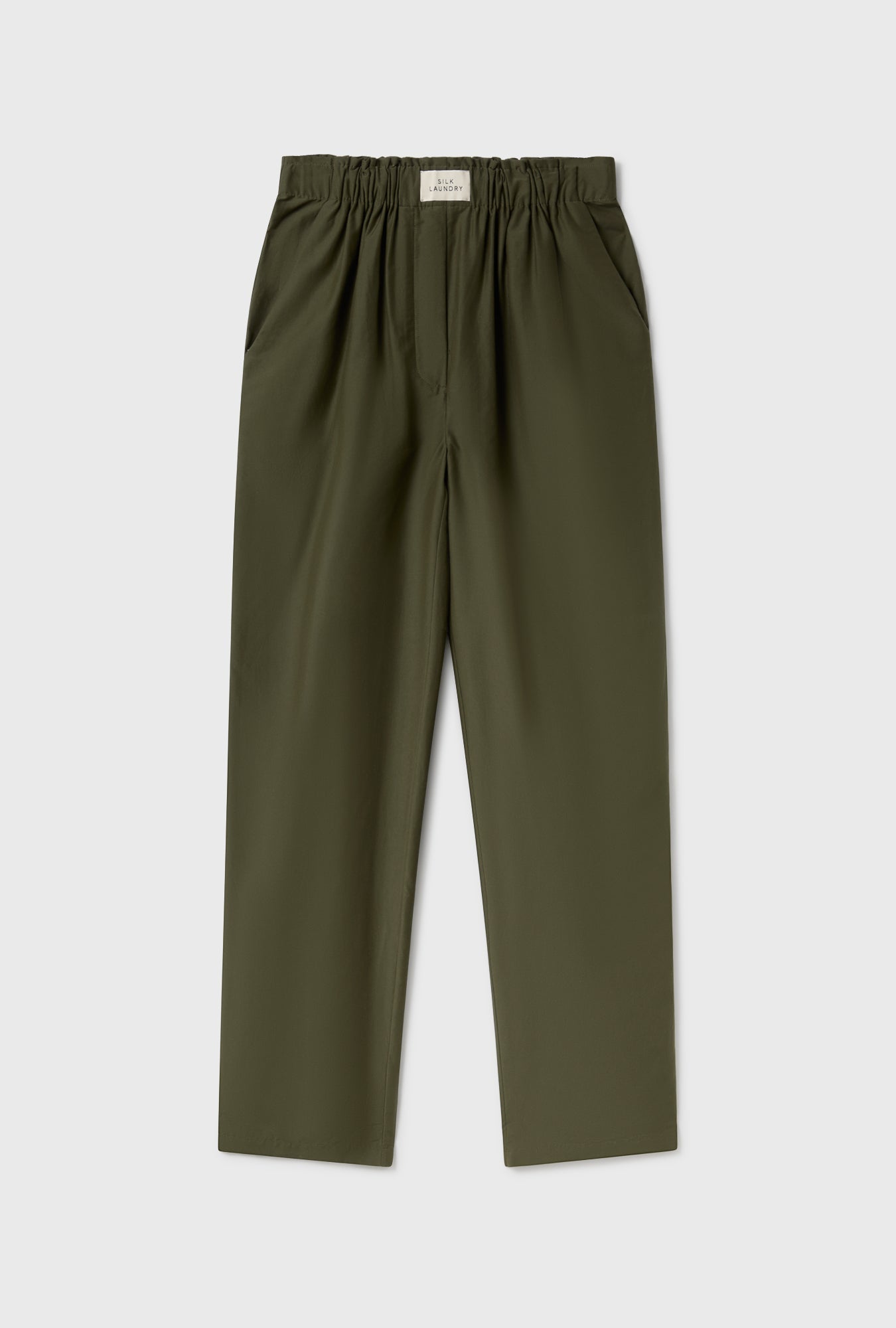 Laundry Cotton Silk Paper Bag Pants (Pine)