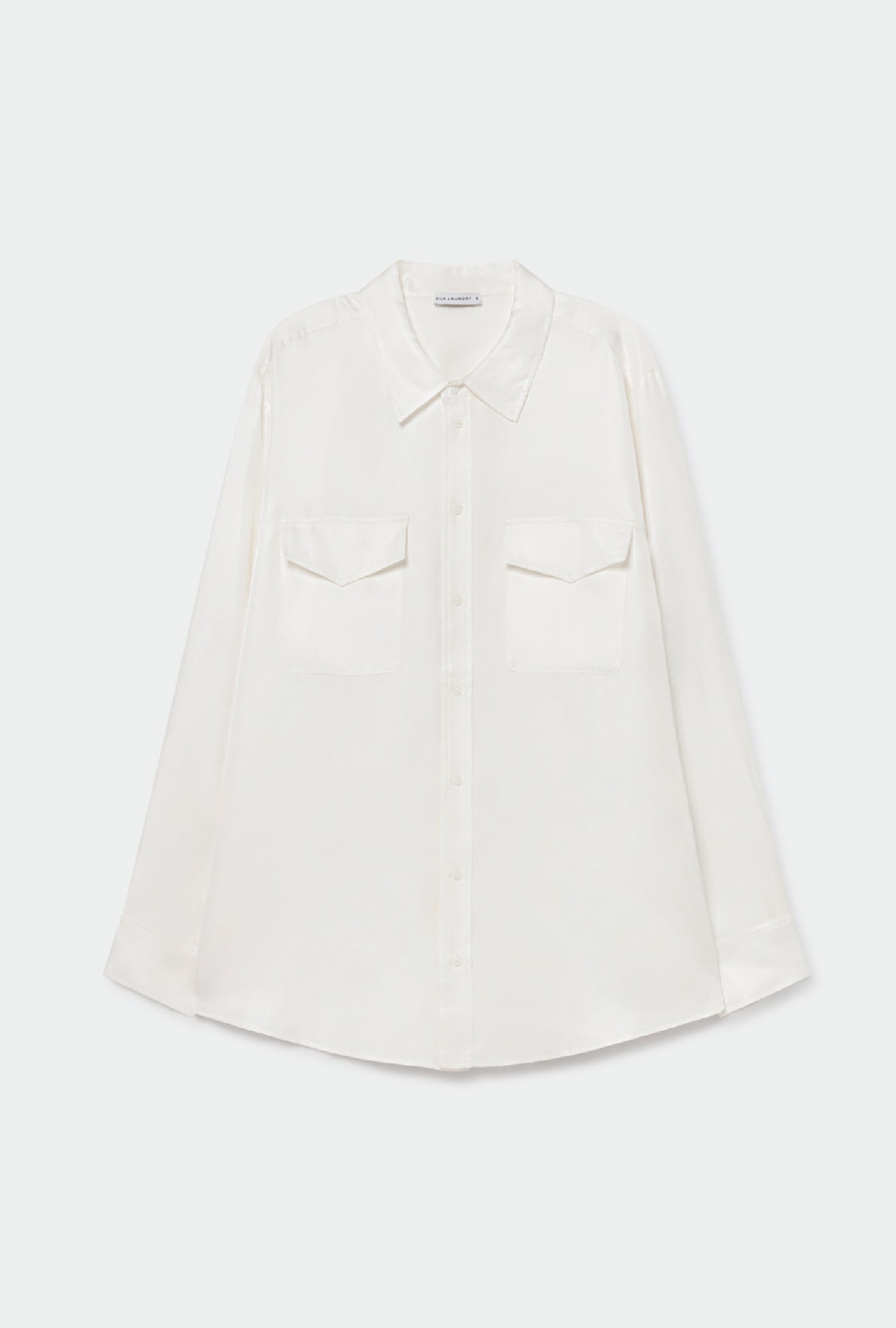 Silk Laundry Twill Boyfriend Shirt (White)