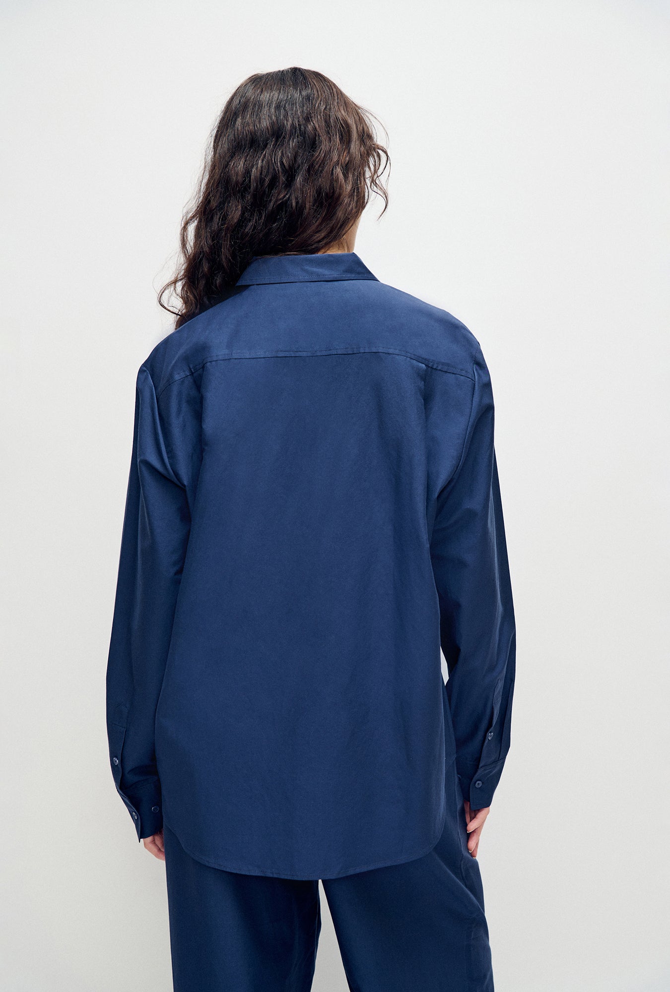 Laundry Cotton Silk Boyfriend Shirt (Midnight)
