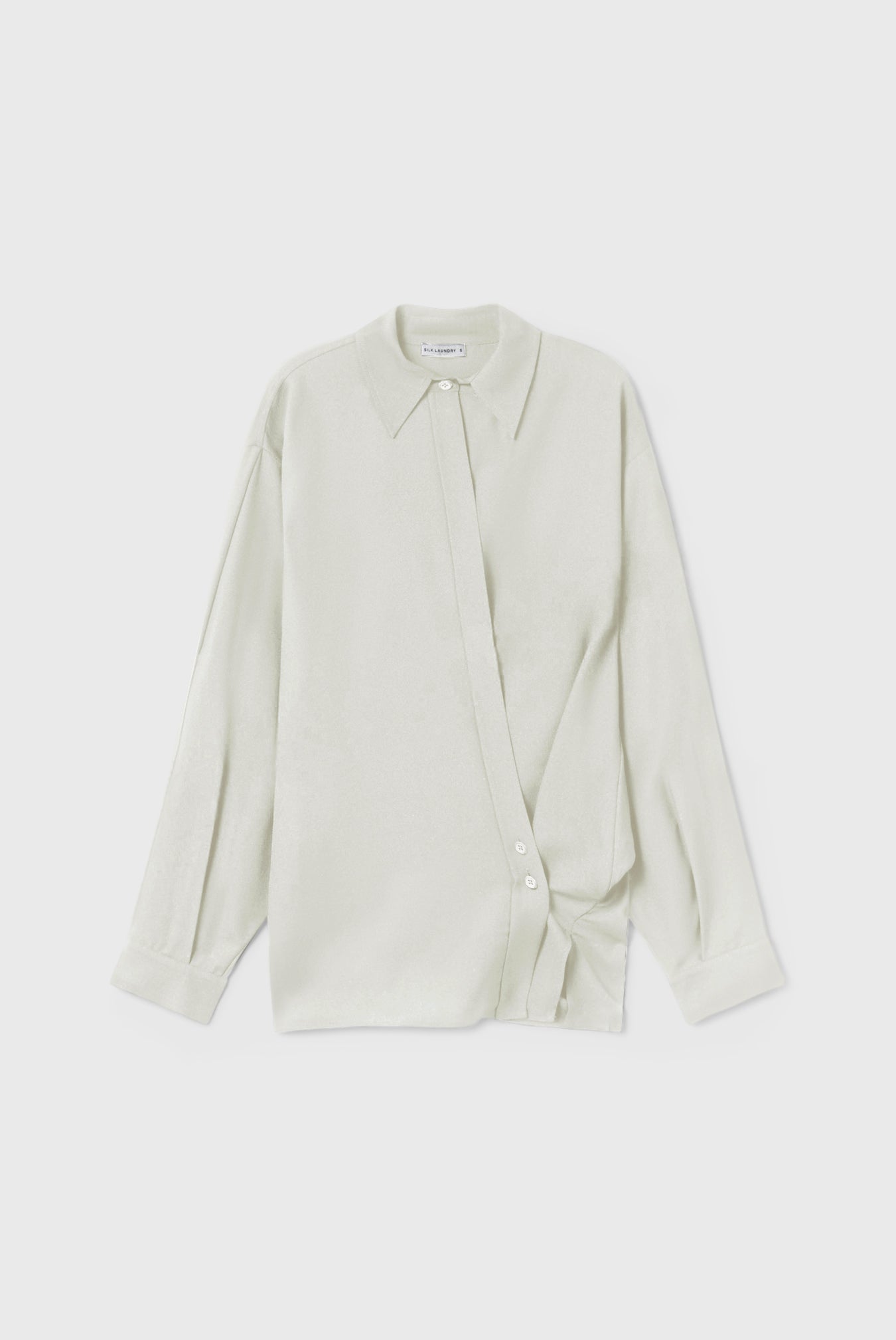 Laundry Wool Silk Crossover Shirt- (Off-White)