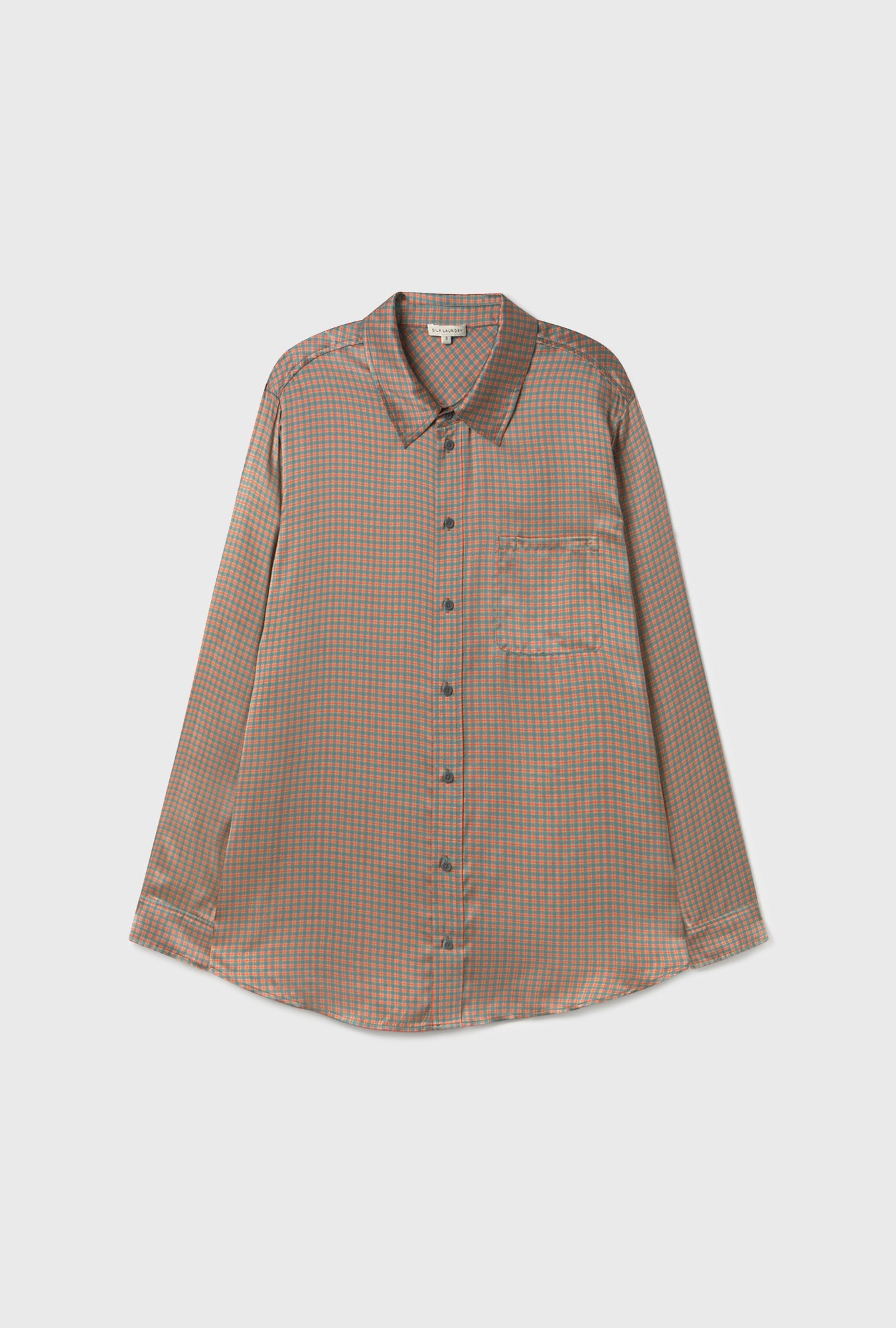 Silk Laundry Boyfriend Shirt (Micro Plaid)