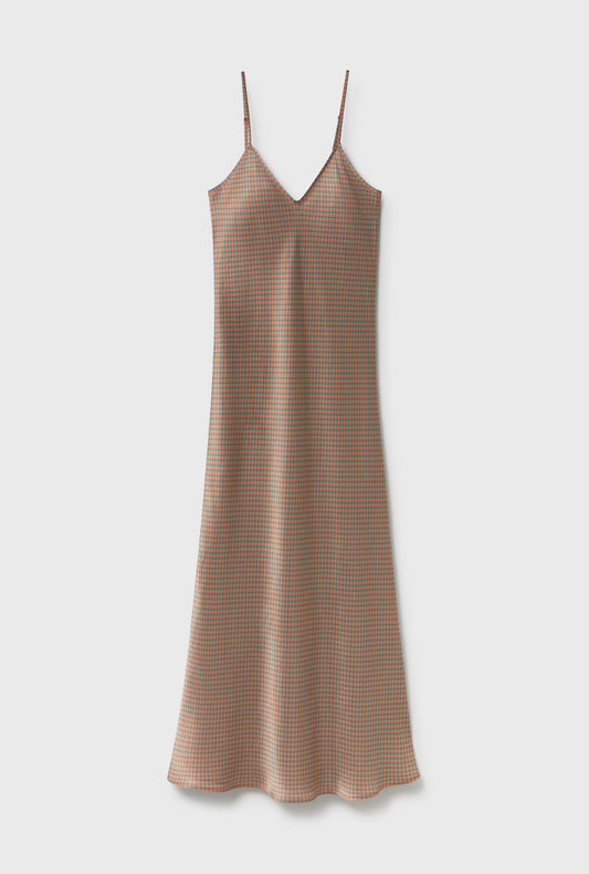 Silk Laundry 90s Slip Dress (Micro Plaid)
