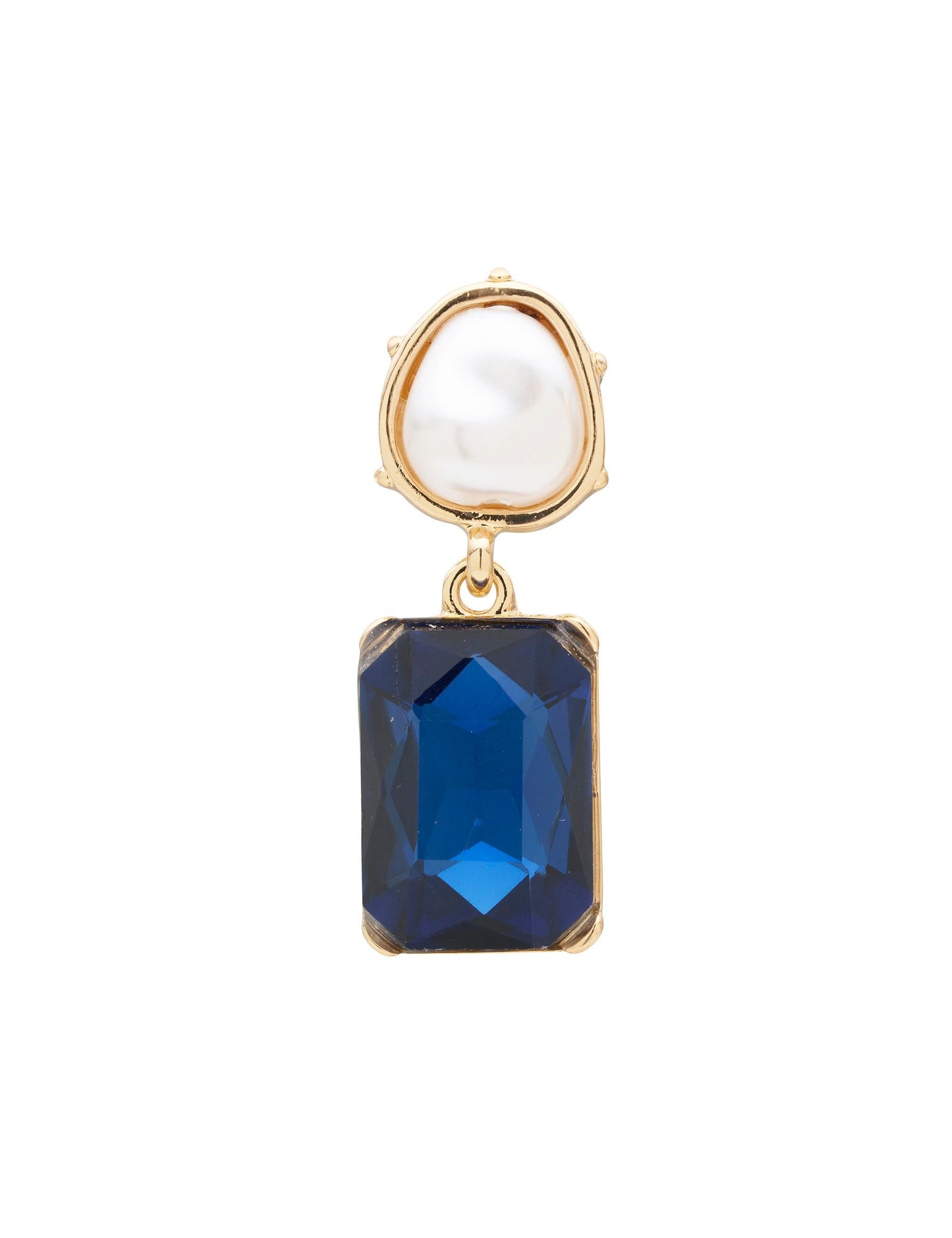 GROUP48 PEARLINE RECTANGLE STONE EARRING (Print)