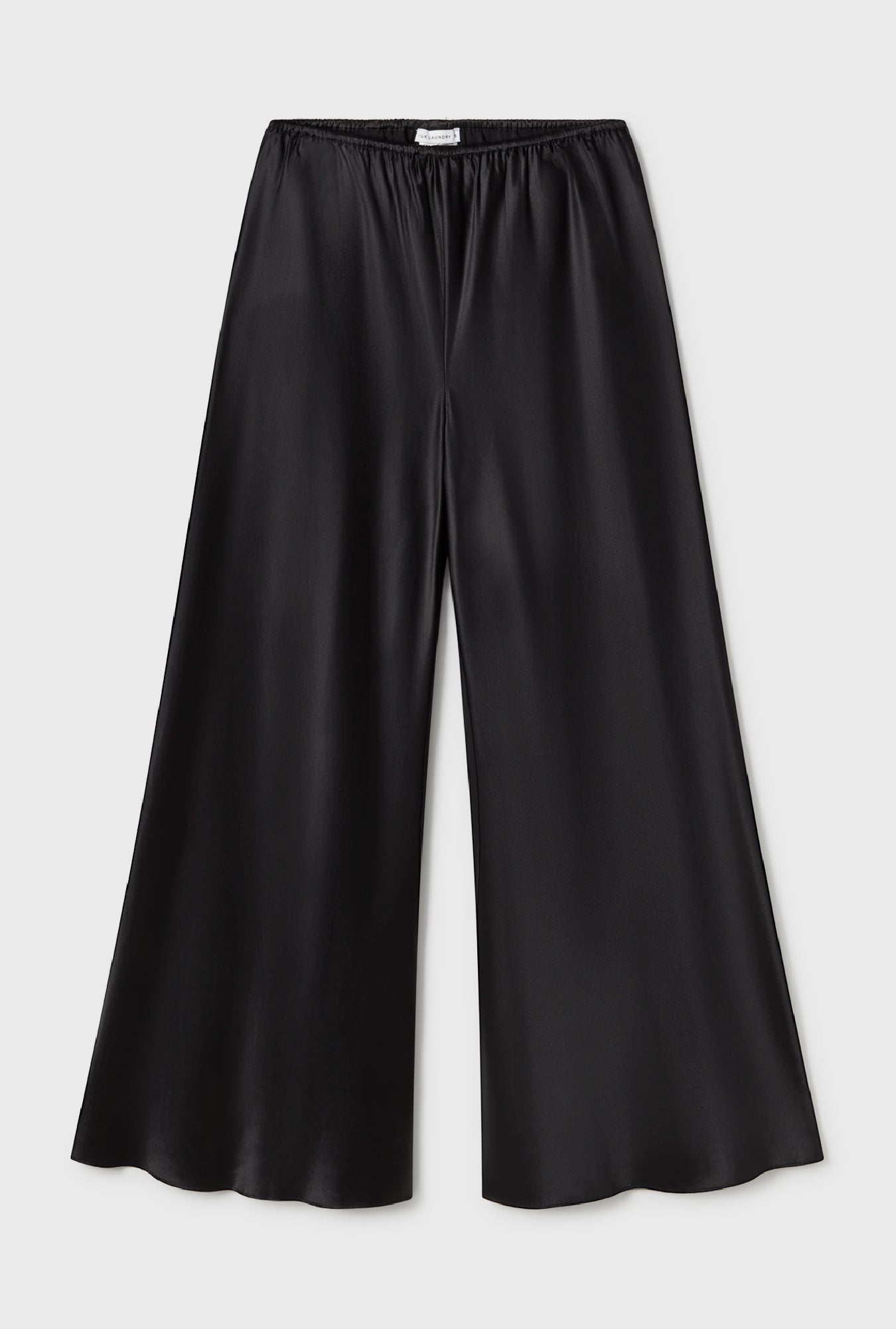 Silk Laundry Wide Bias Pants Raw Edge (Black)