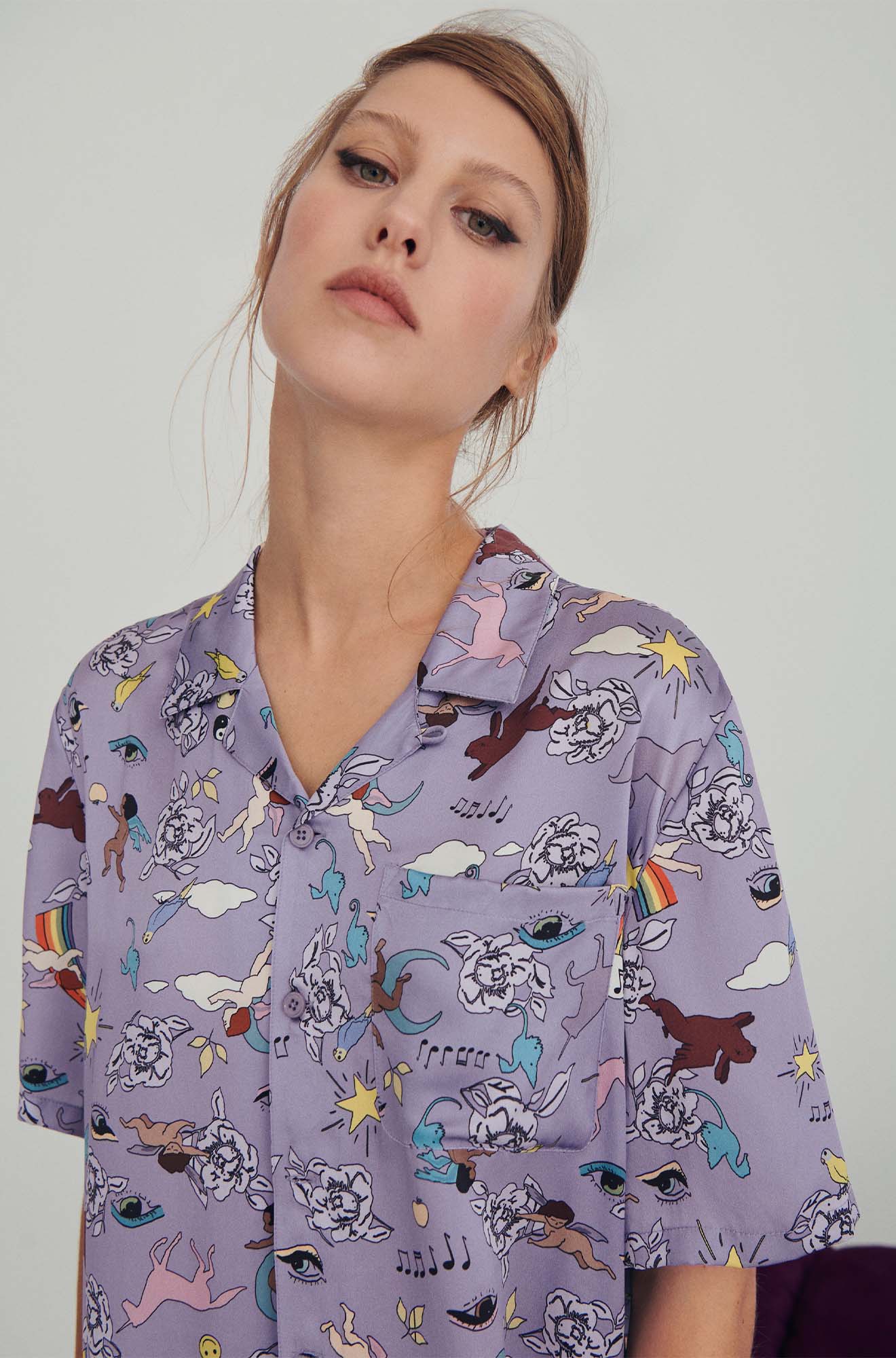 Image of Shirts. Product name - Camp Shirt Franca Surreal in Franca Surreal colour by brand - Silk Laundry