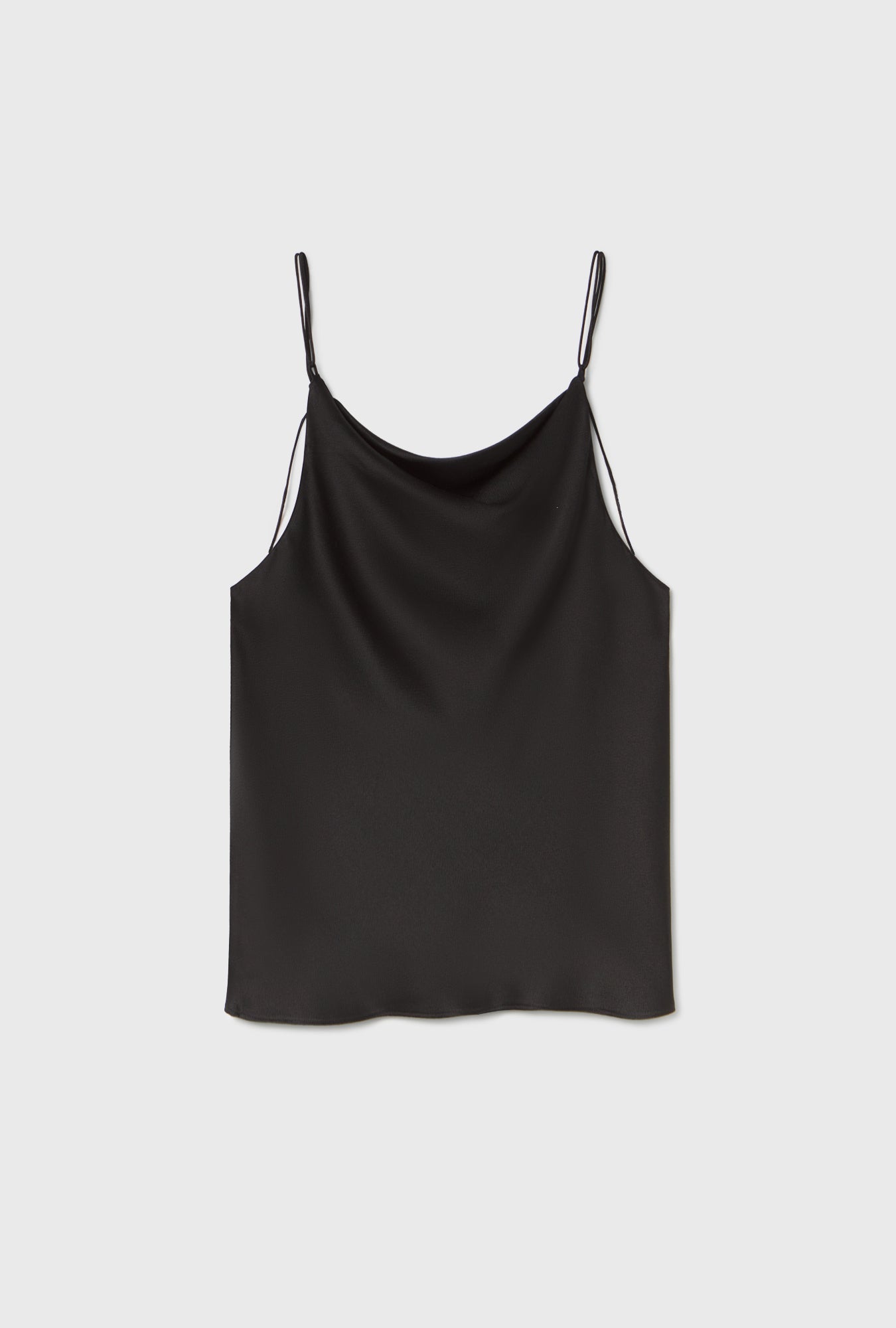 Silk Laundry Hammered Drape Cami (Black)