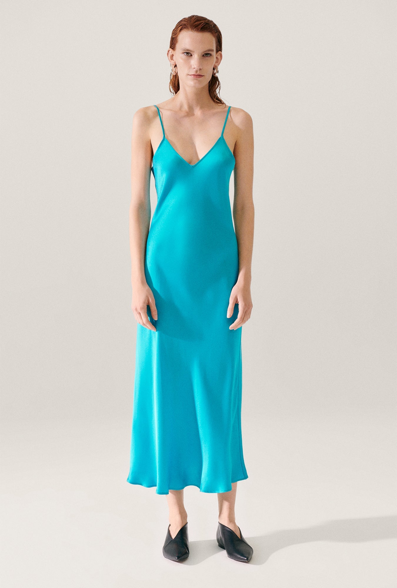Image of Dresses. Product name - 90s Slip Dress Oxygen in Oxygen colour by brand - Silk Laundry