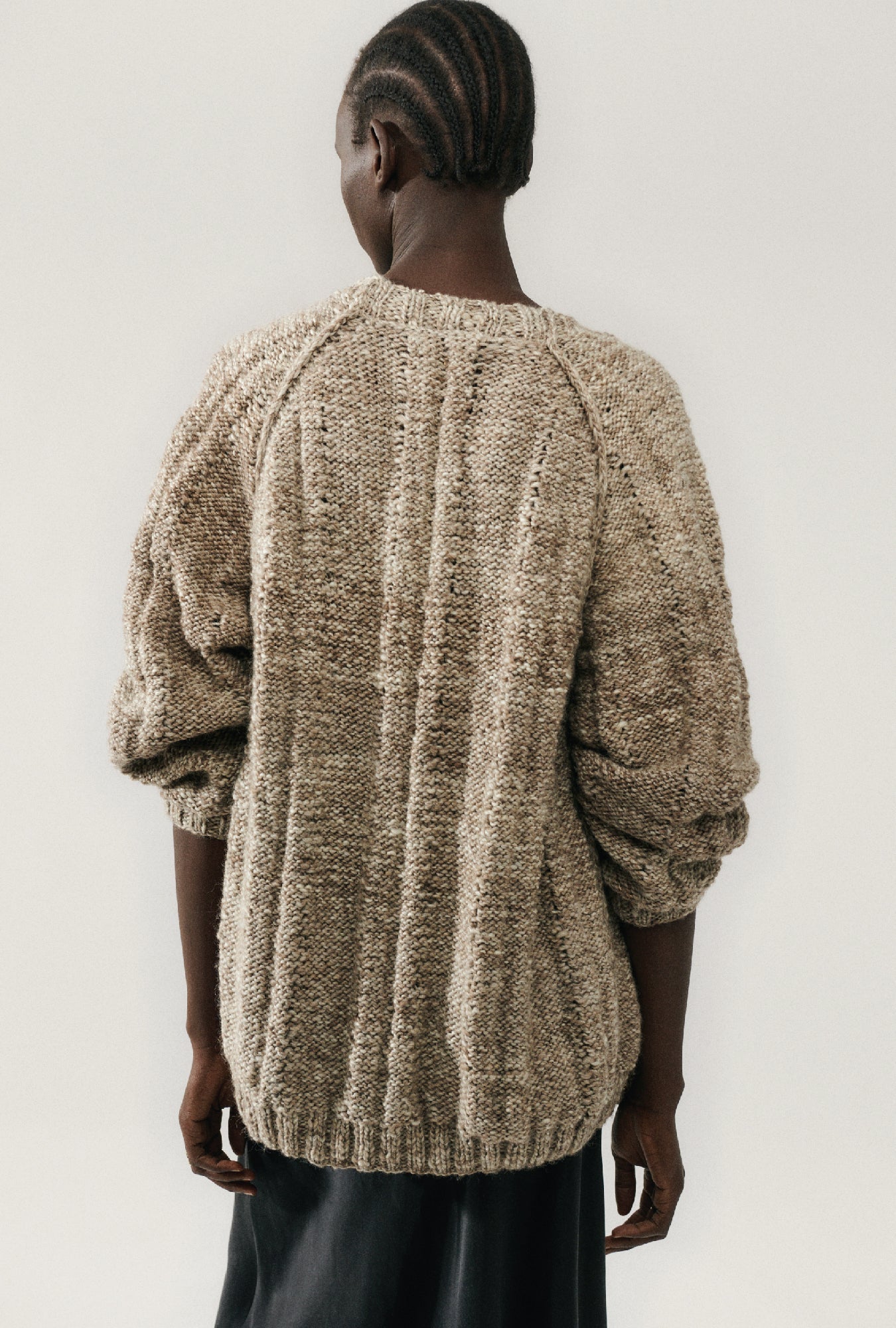 Image of Cardigans. Product name - The Big G Cardigan Natural Brown in Natural Brown colour by brand - Silk Laundry