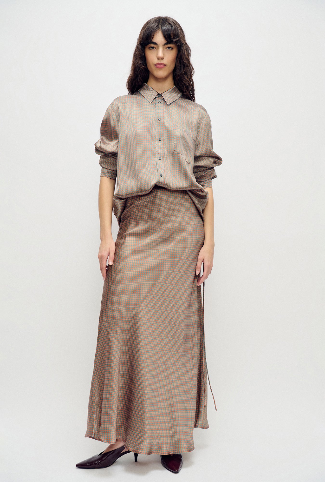 Image of Shirts. Product name - Boyfriend Shirt Micro Plaid in Micro Plaid colour by brand - Silk Laundry