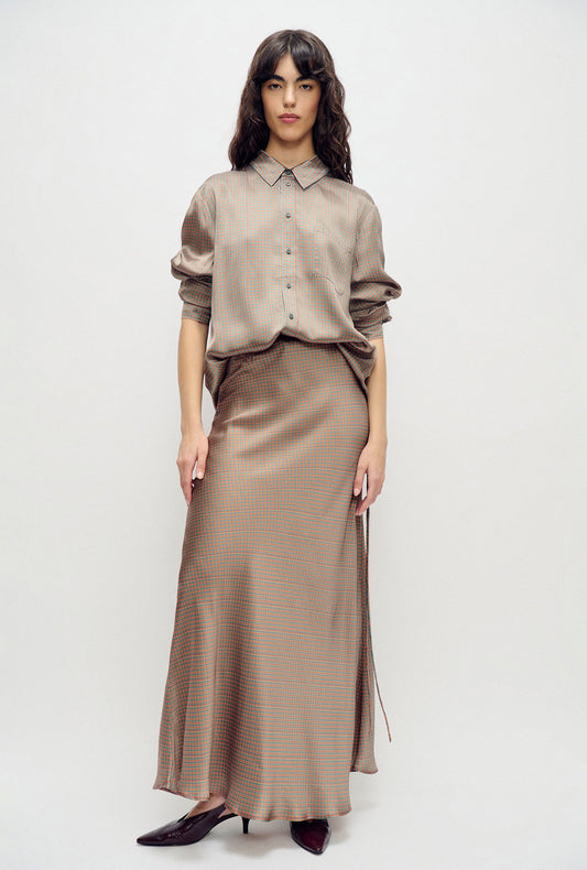 Image of Shirts. Product name - Boyfriend Shirt Micro Plaid in Micro Plaid colour by brand - Silk Laundry