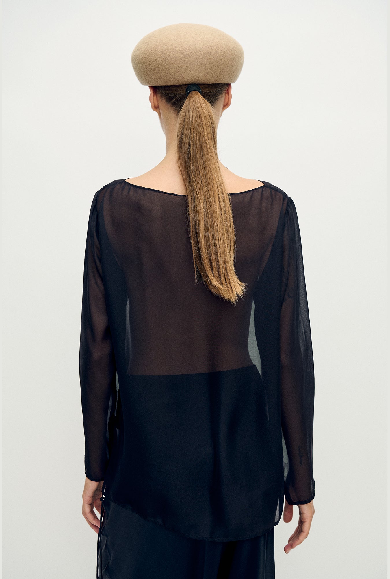 Silk Laundry Chiffon Audrey Top (Black)