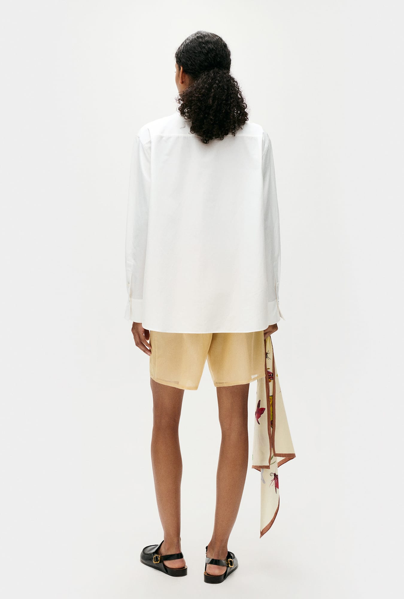 Laundry Cotton Silk Pleated Yoke Shirt (White)