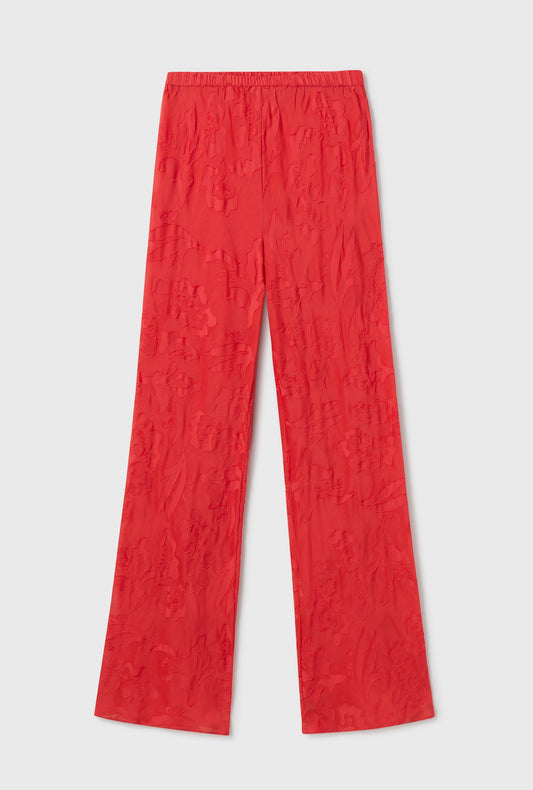 Silk Laundry CLIP SILK BIAS CUT PANTS (Geranium)