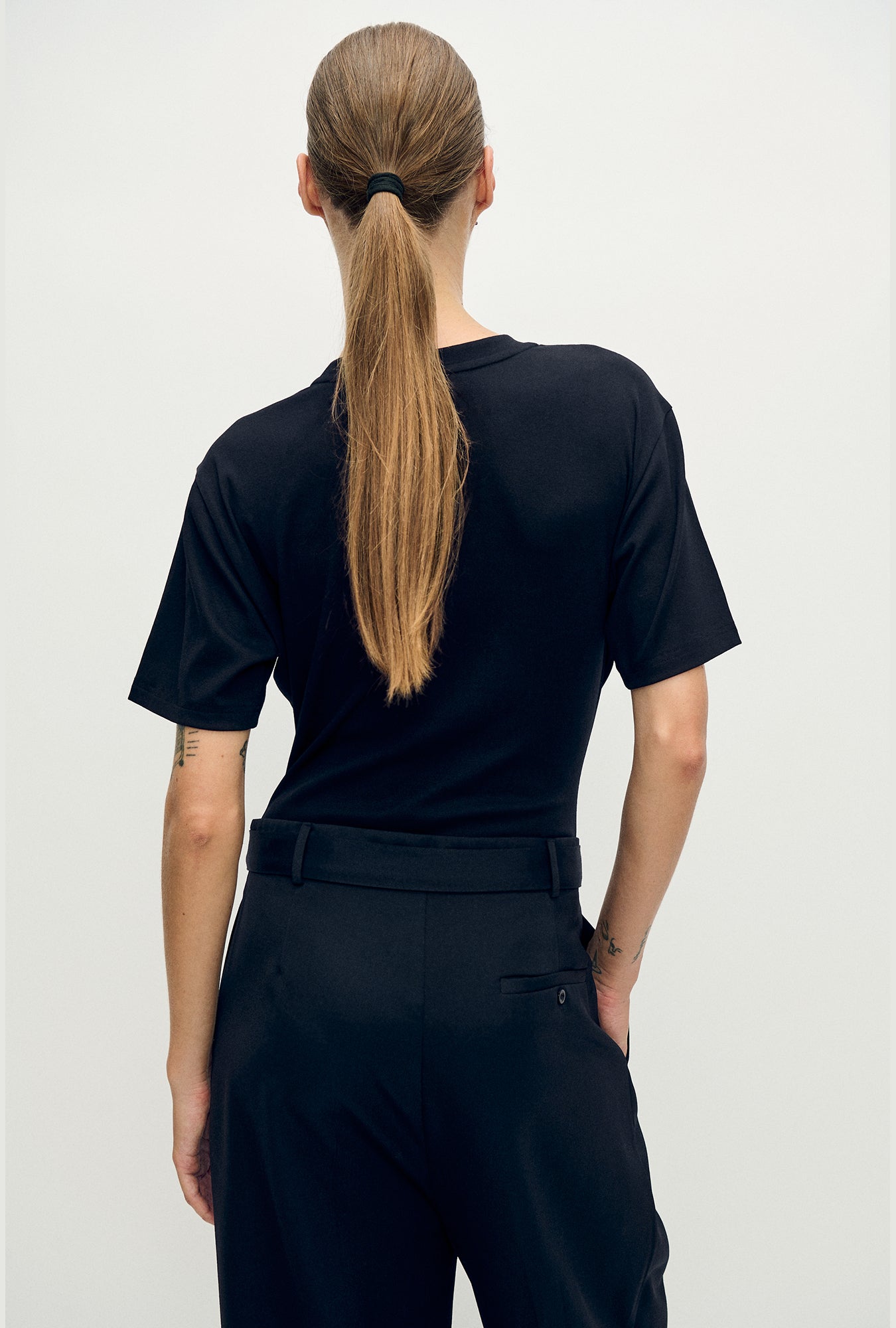 Silk Laundry Bodysuit Tee (Black)