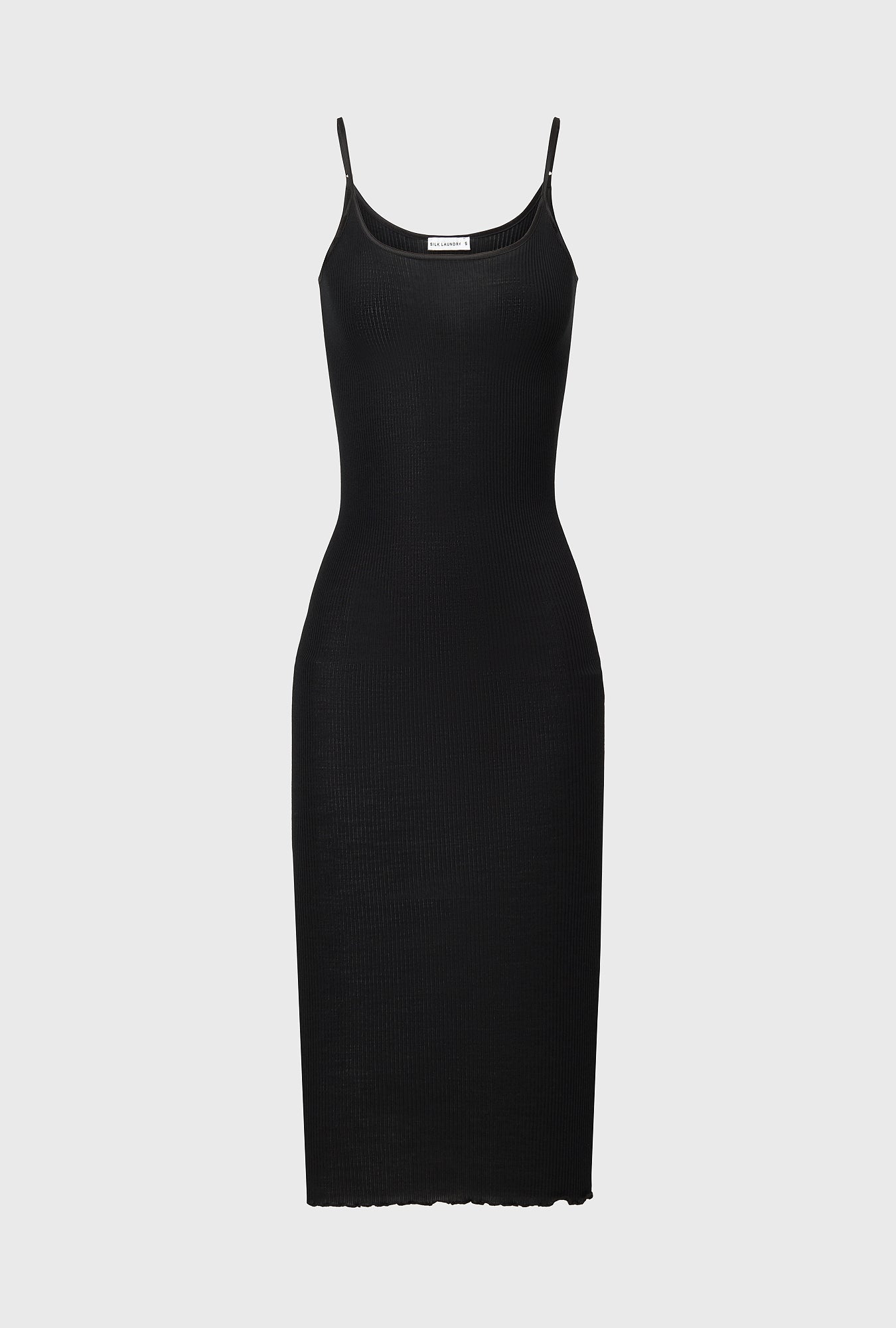 Laundry Silk Wool Ribbed Essential Slip (Black)