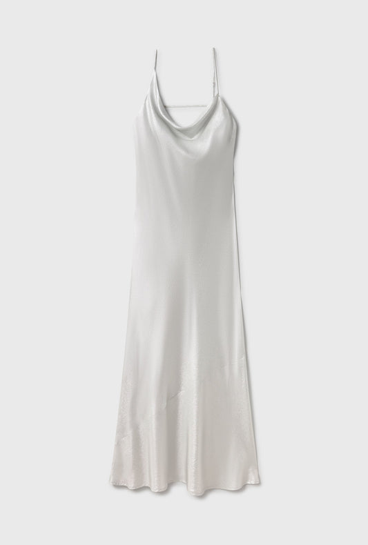 Silk Laundry Carrie Dress (Silver Foil)
