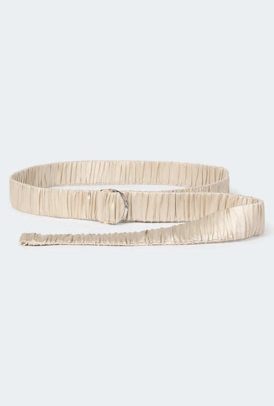 Silk Laundry Wide Long Belt (Hazelnut)