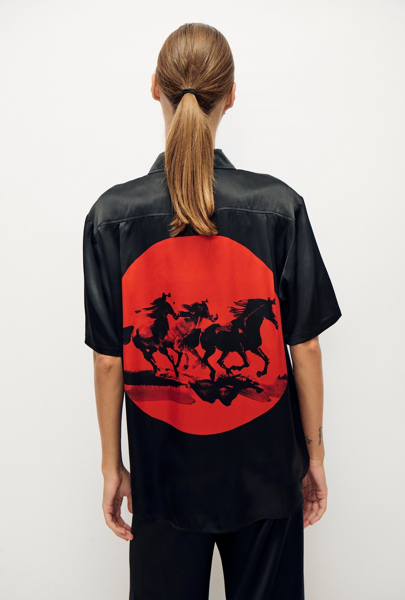 Silk Laundry Short Sleeve Boyfriend Shirt (Year Of The Horse)