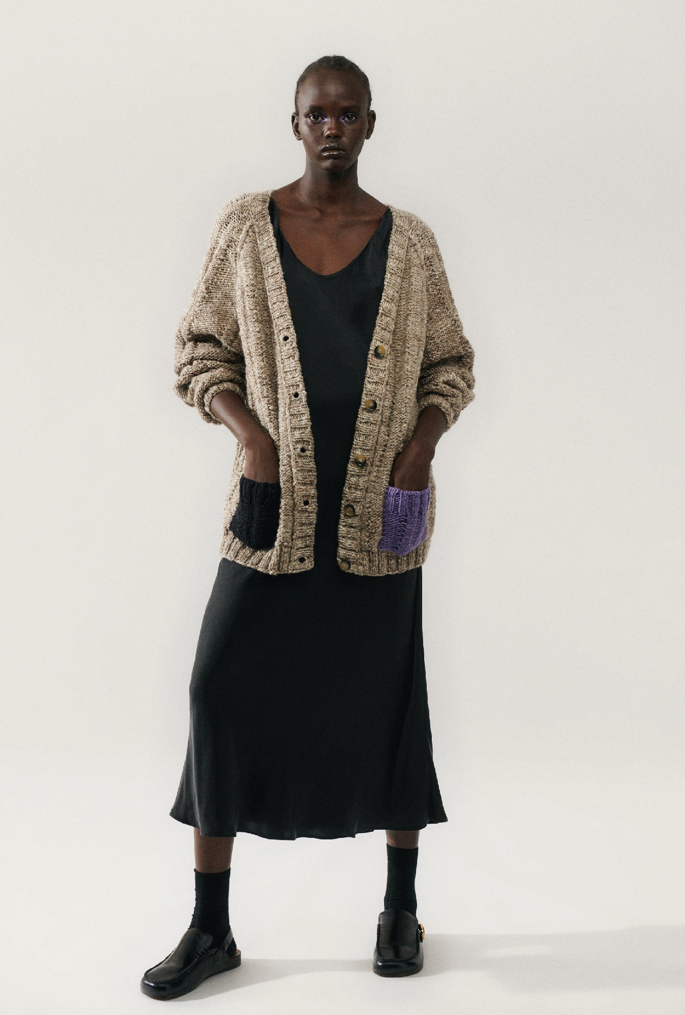 Silk Laundry The Big G Cardigan (Natural Brown)