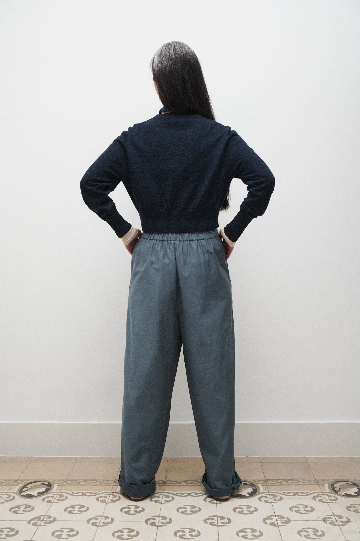 Laundry Cotton Silk Paper Bag Pants (Slate)