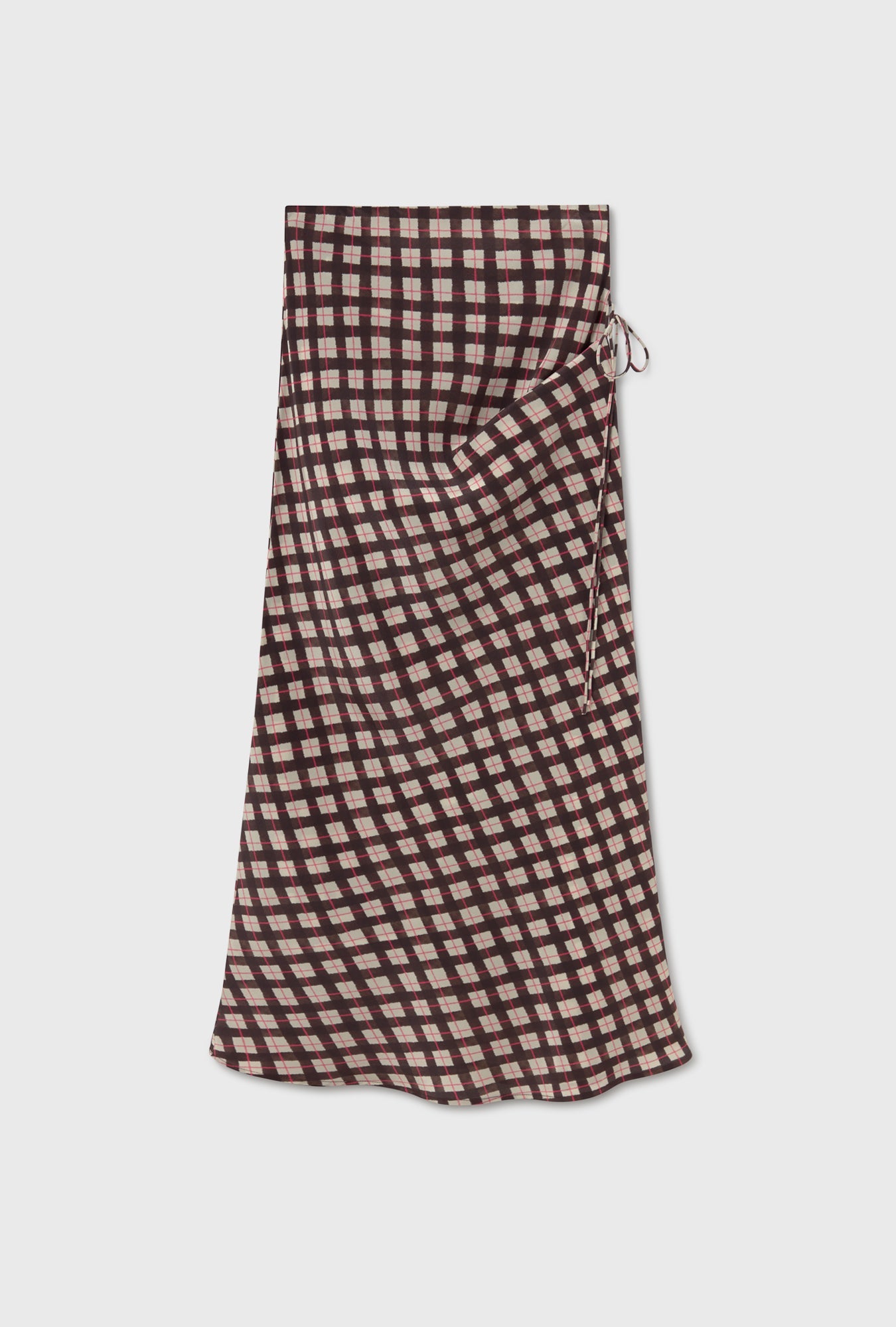 Silk Laundry CDC Long Bias Cut Skirt (Luna Gingham)